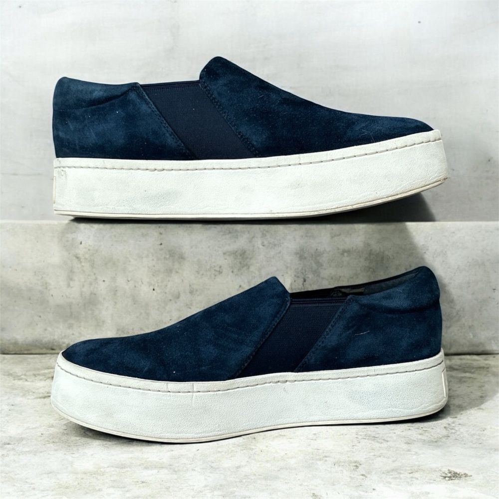 Vince Women's Navy Suede Platform Shoes